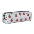 thumbnail image 1 of Cauagu Hand Drawn Strawberry Print Leather Pencil Pen Case - Stationery Bag Portable Stationery Bag Big Capacity Pencil Pouch Cosmetic Organizer Bag for Men & Women, 1 of 7