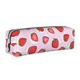 thumbnail image 1 of Cauagu Hand Drawn Strawberry Print Leather Pencil Pen Case - Stationery Bag Portable Stationery Bag Big Capacity Pencil Pouch Cosmetic Organizer Bag for Men & Women, 1 of 7