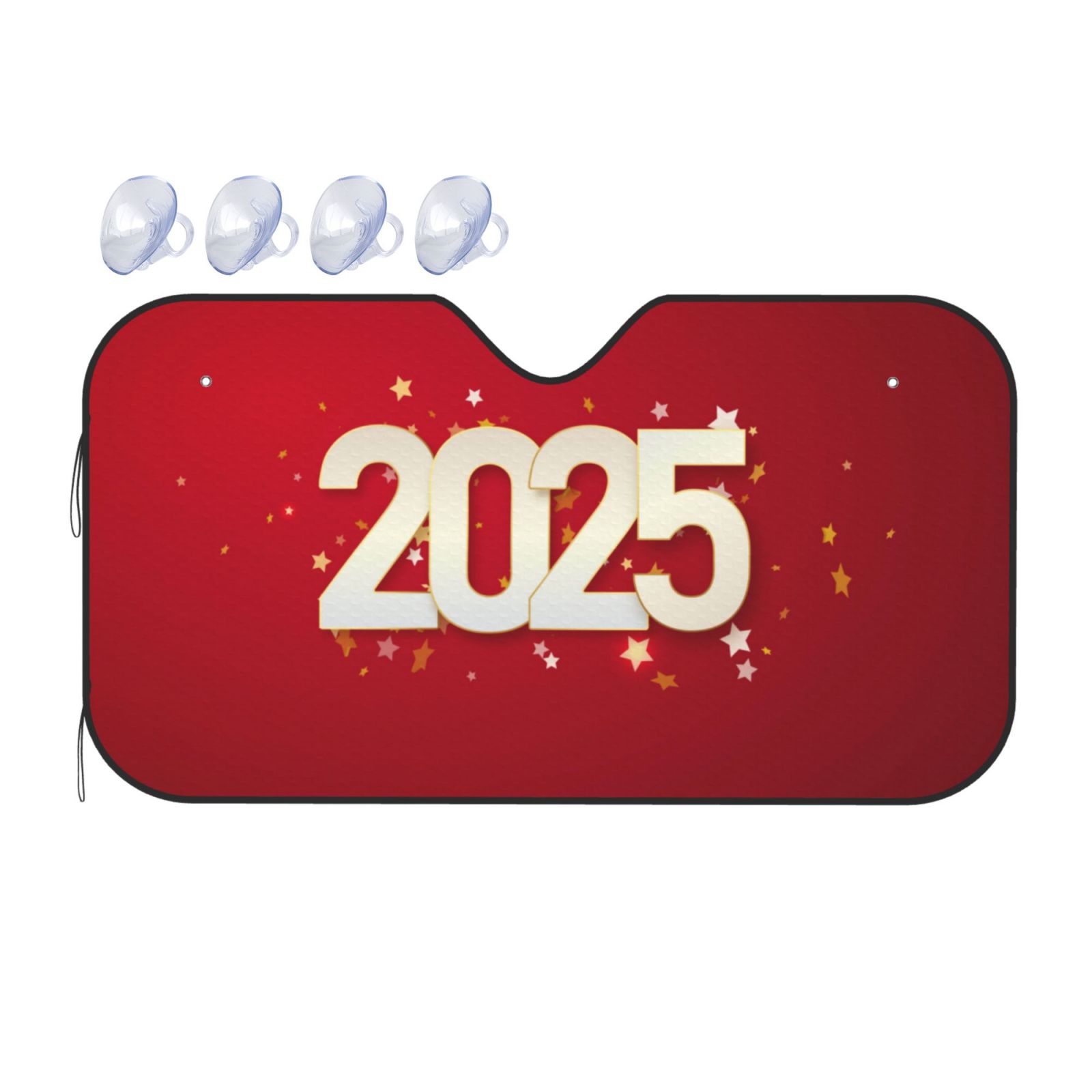 Cauagu Happy New 2025 Year Print Car Windshield Sunshade,1Piece