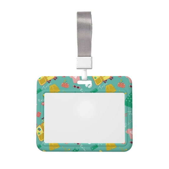 Cauagu Happy Summer for ID Badge Holder,Badge Holder with Windows Key Card Work Badge Sleeve for Office/ Factory/ID Credit Cards/Proximity Key Cards