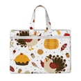 thumbnail image 1 of Cauagu Happy Thanksgiving Pattern Canvas Tote File Bag, Zipper Tote Bag Business Briefcase Document Bag with Handle A4 File Organizer Laptop Bag for Travel and Work, 1 of 8