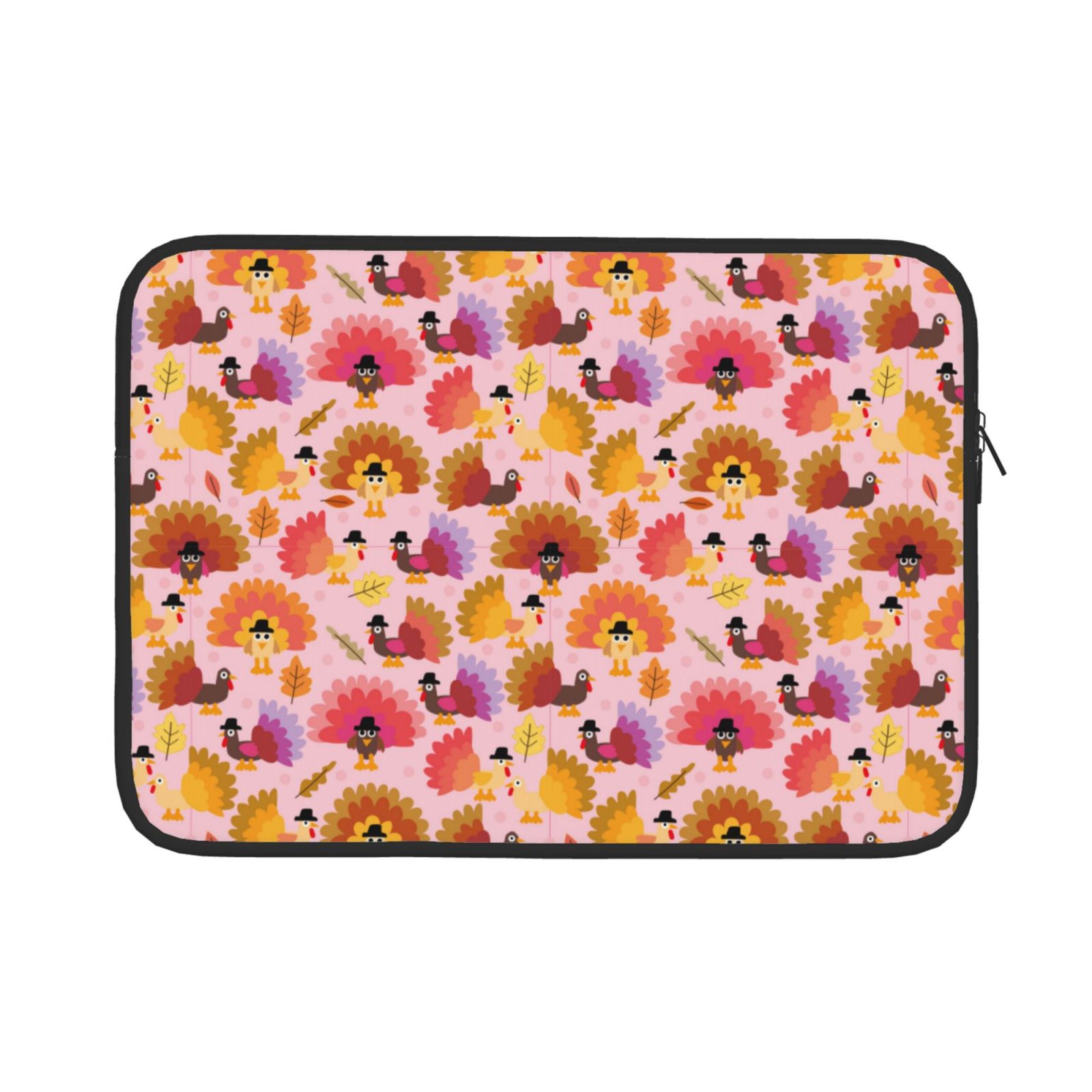 Cauagu Happy Thanksgiving Turkey Print Laptop Sleeve Case, Laptop Cover
