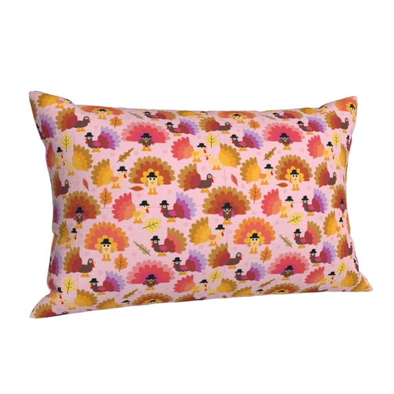 Cauagu Happy Thanksgiving Turkey Print Pillow Covers with Envelope Closure,1PC Pillow Cases Decorative Pillow Case for Bed & Couch, Pillows Not Included-16"x24"