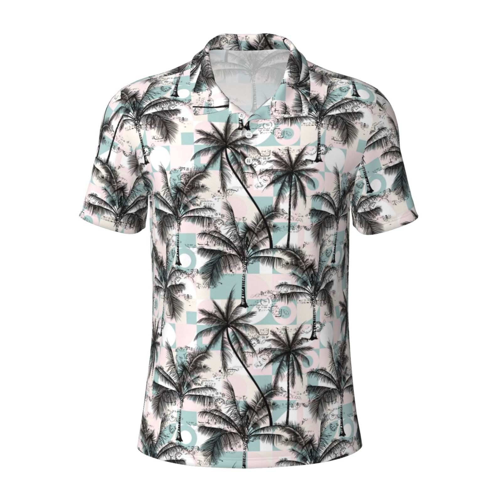 Palm Leaf Hawaiian Print Pattern Men's Golf Shirts main image 0