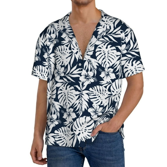 Cauagu Hawaiian Style Men's Short Sleeve Button Down Hawaiian Shirt for Men Bowling Shirts Casual Summer Beach Shirt,X-Large