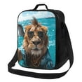 thumbnail image 1 of Cauagu Hawaiian Swimming Lion Insulated Lunch Bag - Reusable Lunch Box Thickened Thermal Leakproof Lunch Tote Bag for Adult Office/Travel Picnic, 1 of 7