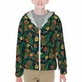thumbnail image 1 of Cauagu Hawaiian Tribal Mask Print Sun Protection Jacket for Teen,Full-Zipper Long Sleeve Sun Shirts with Pockets UV Hoodie Shirts Outdoor Athletic Jacket-Small, 1 of 7