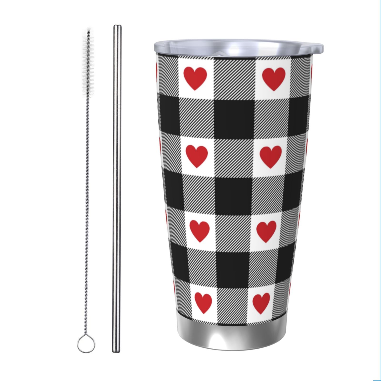 Insulated Tumbler Tervis 20oz  Hot Pink Gingham, Stainless Steel, Dishwasher  Safe 20 Oz Stainless Steel Cup