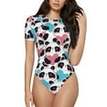 thumbnail image 1 of Cauagu Heart Panda Women's Crew Neck Round Short Sleeve T Shirts Tops Bodysuit Daily Jumpsuit-X-Large, 1 of 7