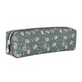 thumbnail image 1 of Cauagu Hedgehogs and Flowers Print Leather Pencil Pen Case - Stationery Bag Portable Stationery Bag Big Capacity Pencil Pouch Cosmetic Organizer Bag for Men & Women, 1 of 7