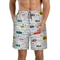 thumbnail image 1 of Cauagu Hello Print Men's Swim Trunks,Hawaiian Bathing Suit Swimsuits Beach Shorts with Pockets for Men Quick Dry Swimming Board Shorts-Medium, 1 of 6