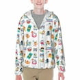 thumbnail image 1 of Cauagu Hello Summer Cat Print Sun Protection Jacket for Teen,Full-Zipper Long Sleeve Sun Shirts with Pockets UV Hoodie Shirts Outdoor Athletic Jacket-, 1 of 7