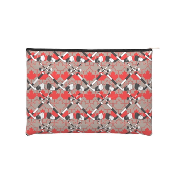 Cauagu Hockey With Maple Leaves for Tyvek Makeup Bag,Reusable Travel Cosmetic Bag Women Organizer Toiletry Bag Birthday,Gifts for Women Girlfriend Mom Teacher 6.5’’*8.9’’