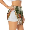 thumbnail image 1 of Cauagu Holiday Christmas Stars Print Women's 2 in 1 Running Shorts Athletic Workout Gym Yoga Shorts Running Shorts for Women-Medium, 1 of 7