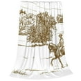 Cauagu Horse Rider In Field Pattern Flannel Bed Blankets,Fleece Blanket