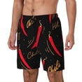 thumbnail image 1 of Cauagu Hot Chili Print Mens Swim Trunks Quick Dry Board Shorts Swim Shorts with Compression Liner Bathing Suits-Small, 1 of 6