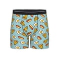 thumbnail image 1 of Cauagu Hot Dog Pizza Print Men's Boxer Briefs, Funny & Cute Underwear Elastic Waistband Briefs Ideal Gift for Men,1-Pack, 1 of 7