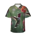 thumbnail image 1 of Cauagu Humming Bird 1 Print Hawaiian Shirt for Men,Casual Short Sleeve Button Down Shirts Summer Beach Men's Regular-Fit Short-Sleeve Print Shirt -Medium, 1 of 6