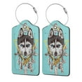 thumbnail image 1 of Cauagu Husky With Dreamcatcher Pattern Luggage Tags,Leather Luggage Tags Personalized Luggage Tag Travel Tags Privacy Cover ID Label for Travel Bag Suitcase-2 PCS, 1 of 5