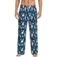 thumbnail image 1 of Cauagu Ice blue old man cute winter Mens Pajama Pants Sleep & Lounge Pants,PJ Bottoms with Pockets-Medium, 1 of 7