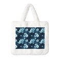 thumbnail image 1 of Cauagu Ink Rose Pattern Women's Plush Tote Bag,Soft Underarm Bag Ladies Fluffy Shoulder Bag Plush Handbag Women Furry Tote Bag for Autumn and Winter, 1 of 7