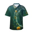thumbnail image 1 of Cauagu Jelly Fish Print Hawaiian Shirt for Men,Casual Short Sleeve Button Down Shirts Summer Beach Men's Regular-Fit Short-Sleeve Print Shirt -Small, 1 of 6