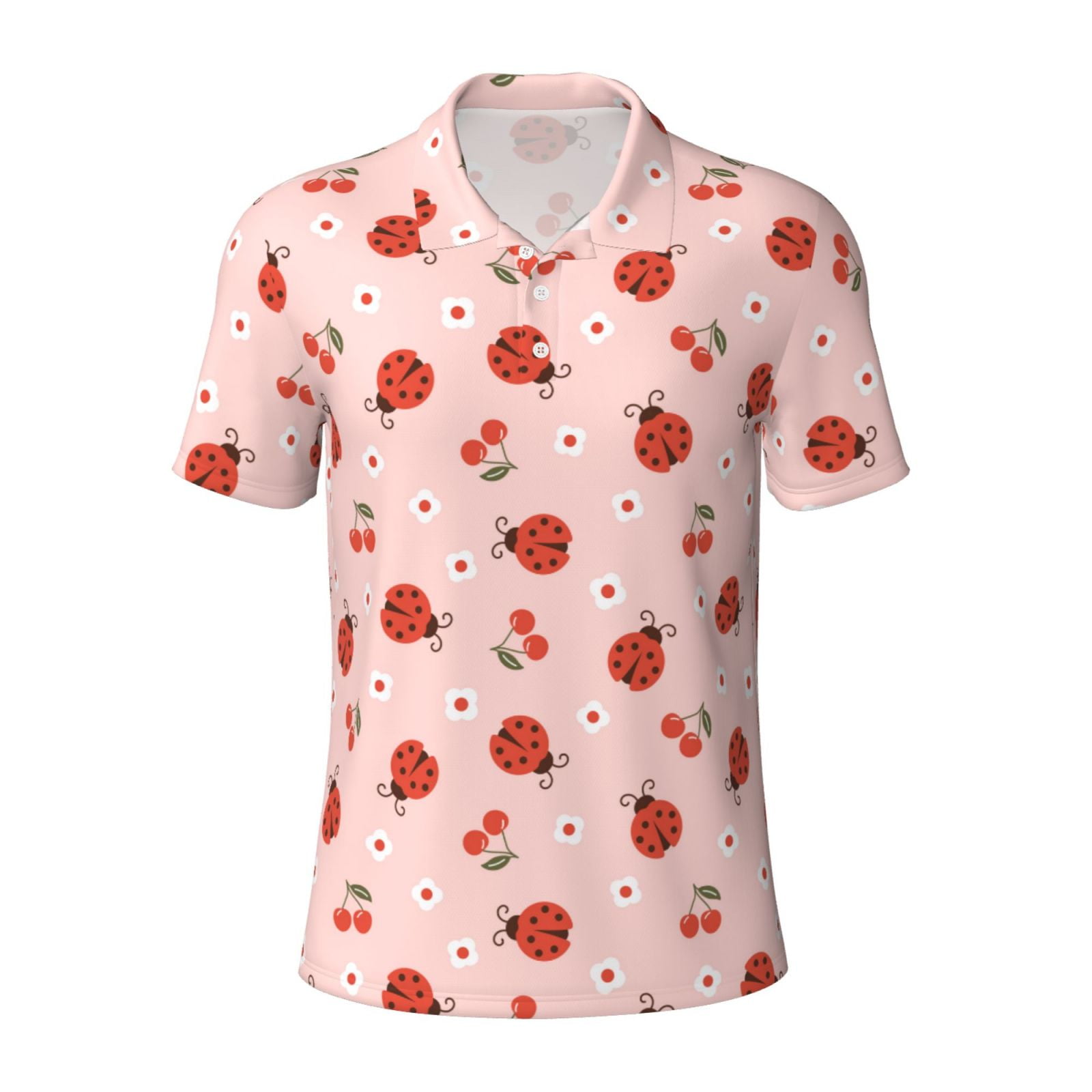 Yellow Flower Print Men's Golf Shirts