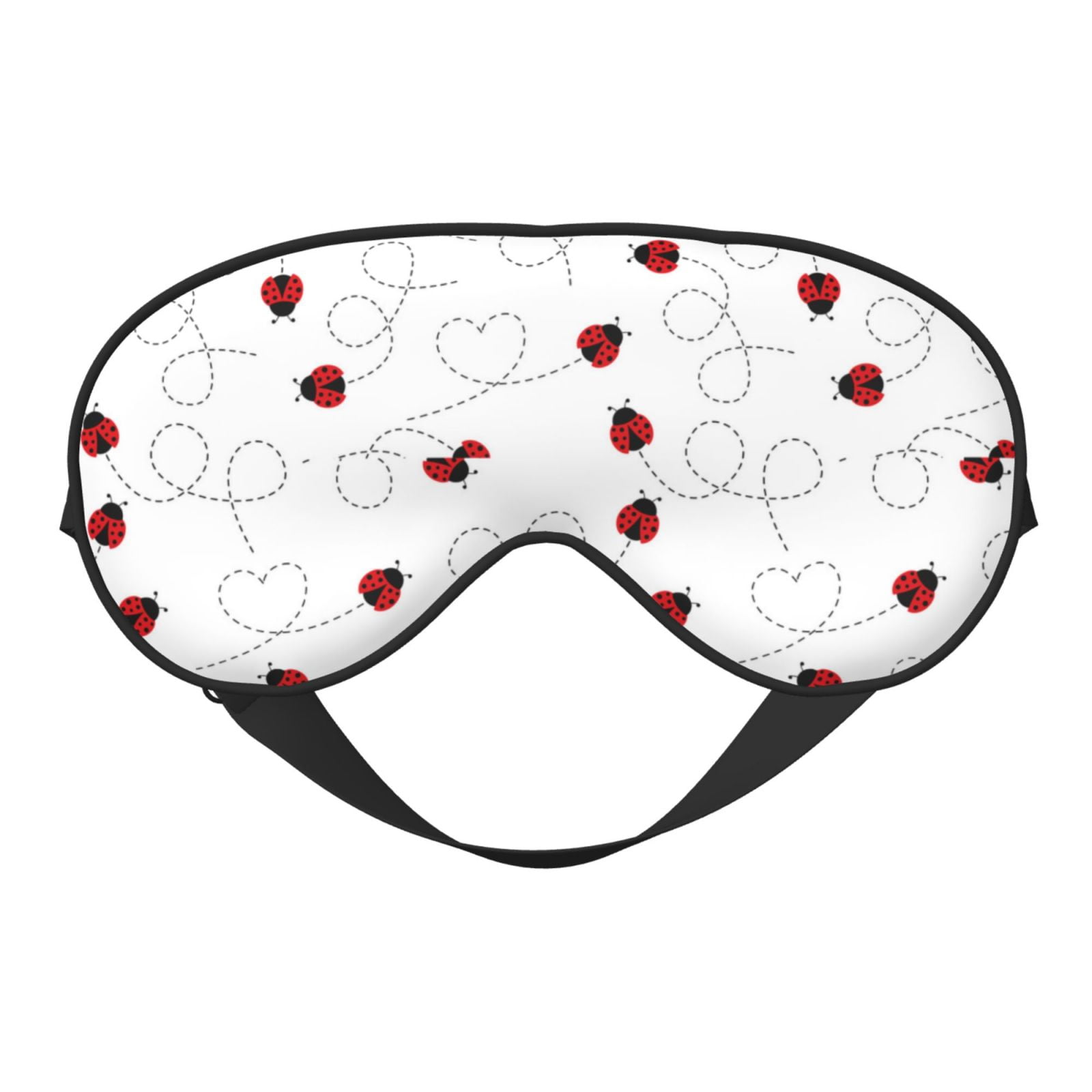 Cauagu Ladybugs Flying On Dotted Route Print Sleep Eye Mask, Blindfold