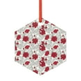 thumbnail image 1 of Cauagu Leaves And Anemone Flowers In Red Grey Pattern Acrylic Christmas Pendant,1-Pack Christmas Ornaments Xmas Tree Decor Christmas Décor with Ribbon Cute Tree Hanging for Party Favors-Hexagon, 1 of 7