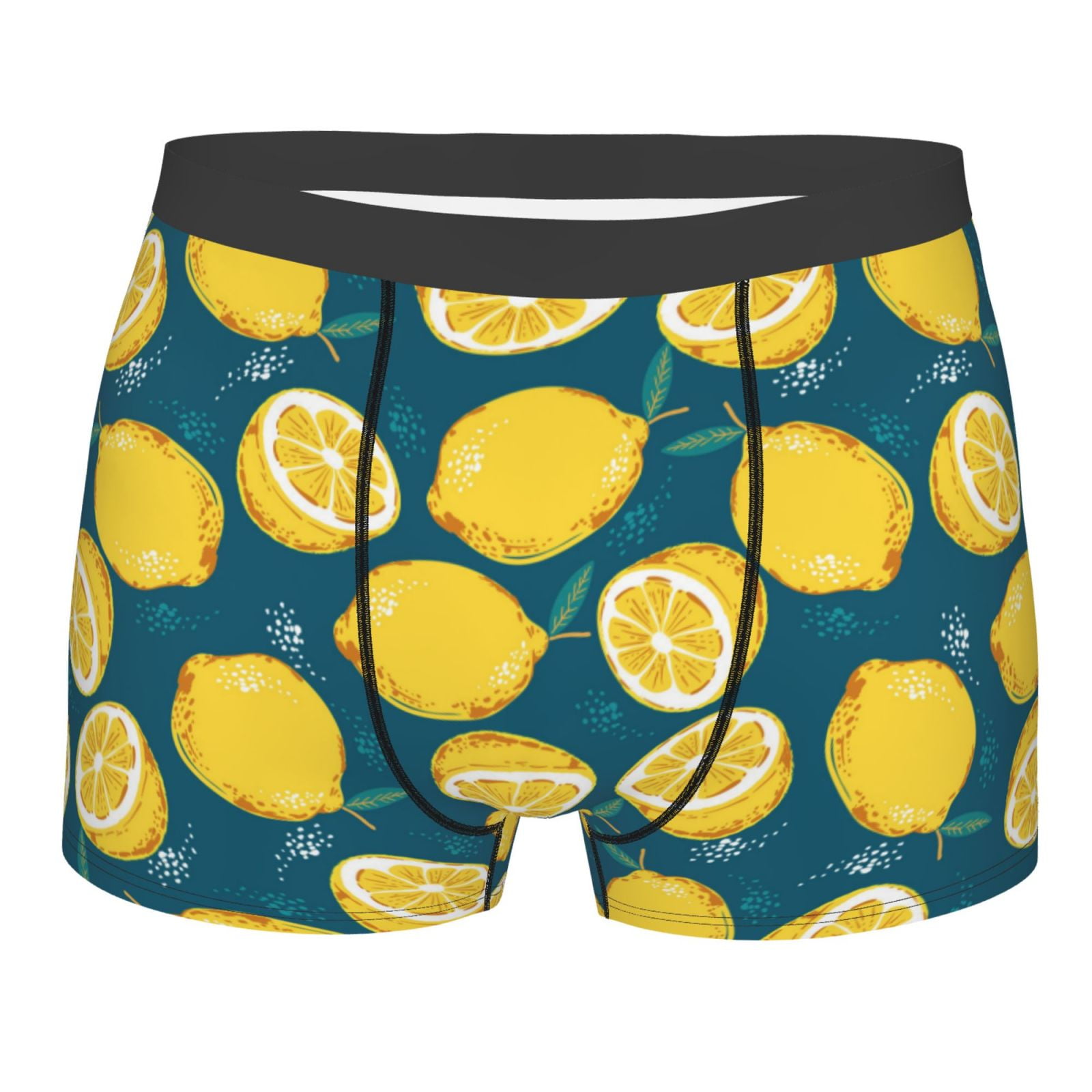 Cauagu Lemon Print Boxer Briefs for Breathable Men's