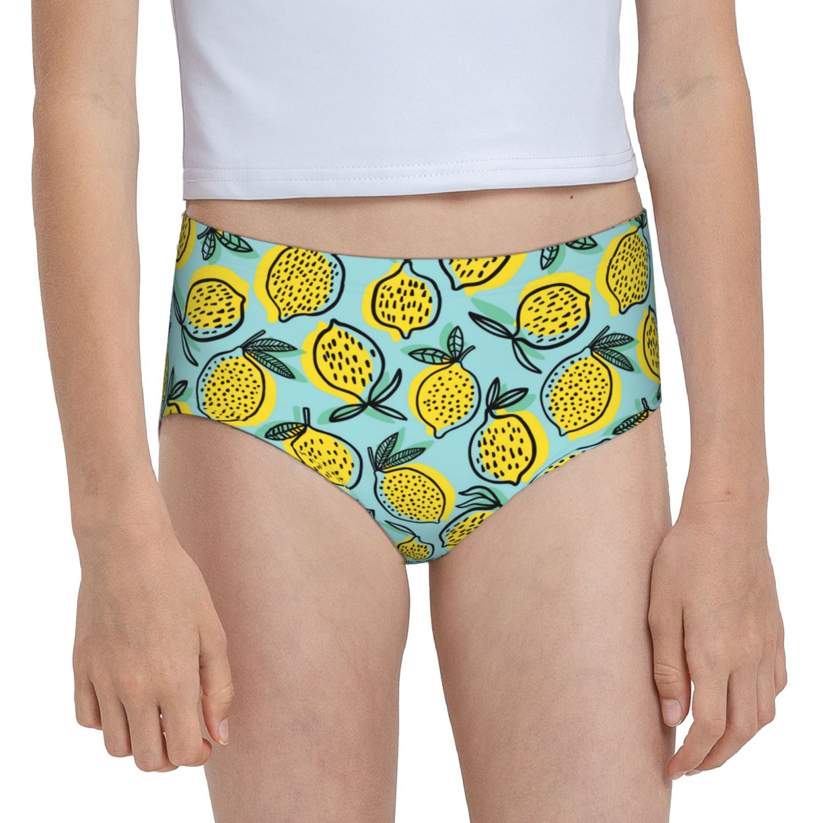 Cauagu Lemon Print Brief Underwear,Stretch Cotton Panties for Girls ...
