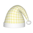 thumbnail image 1 of Cauagu Lemon Yellow Checkboard Pattern Christmas Hat for Kids,Xmas Holiday Hat Santa Hat for Boys & Girls Festive Headwear Accessories for Christmas/New Year/Holiday, 1 of 6