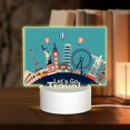 thumbnail image 1 of Cauagu Let's go Travel for Rectangle Acrylic Night Light - Acrylic Modern Bedside Light with LED Light Lamp Base - Decorative Night Lamp for Restaurant Bar Cafe Shop, 1 of 9