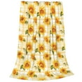thumbnail image 1 of Cauagu Light Yellow Plaid Sunflower Pattern Flannel Bed Blankets,Fleece Blanket Comfortable Air Conditioning Blanket for Sofa Bed Travel Couch & Living Room -40"x30", 1 of 8