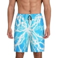 thumbnail image 1 of Cauagu Light blue flash Print Pajama Bottoms for Men Sleep Pajama Shorts Elastic Waistband Sleep Pajama Short Men's PJ Shorts-3X-Large, 1 of 6