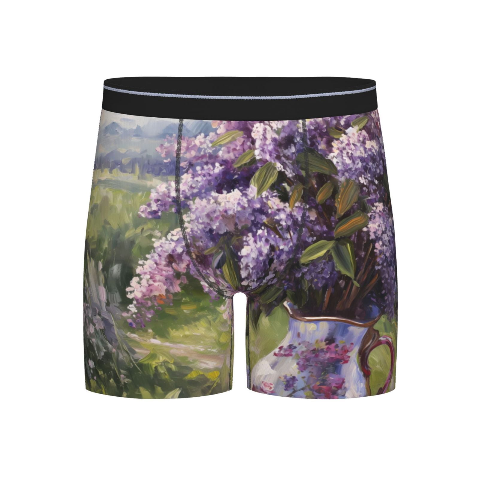Cauagu Lilacs Teapot Scenic Painting Print Men's Boxer Briefs, Funny ...