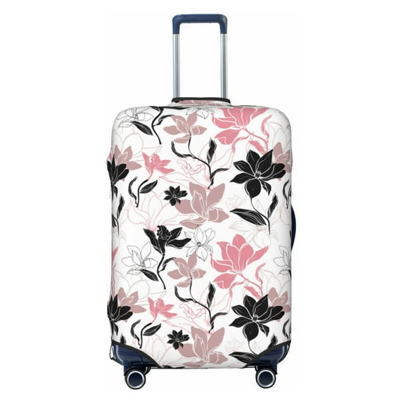 Cauagu Lilies Flowers Print Travel Luggage Cover,Travel Dust-proof Suitcase Cover Softside Suitcase Protector for 18-32inch,Not Included Suitcase