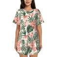thumbnail image 1 of Cauagu Lilies Flowers for Women's Round Neck Pajama Set,Short-Sleeved Pajamas Soft Sleepwear Set Summer Pajamas Set Lounge Sets 2-Piece Pj-Medium, 1 of 6