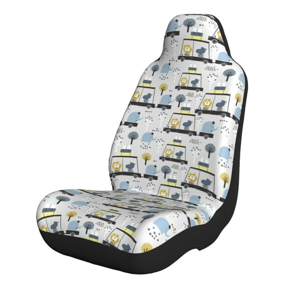 Cauagu Lion Hippo Elephant On The Car Print Car Seat Covers,Universal Automotive Seat Covers Car Seat Protectors Easy to Install Car Cover Car Accessories Auto rucks Van & SUV-1