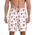 thumbnail image 1 of Cauagu Lips Kiss Print Pajama Bottoms for Men Sleep Pajama Shorts Elastic Waistband Sleep Pajama Short Men's PJ Shorts -, 1 of 6