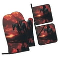 thumbnail image 1 of Cauagu Lone Rider Under Red Sky Print Oven Mitts and Pot Holders 4 pcs Set,Extra Thicken Long Kitchen Oven Glove Potholders BBQ Gloves-Oven Mitts and Pot Holders(11 Inch), 1 of 6