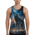 thumbnail image 1 of Cauagu Lonely Night Sky Wolf Print Men's Sleeveless Muscle Shirts,Tank Tops Quick Dry Workout Tank Top Gym Muscle Tee Fitness Bodybuilding T Shirt for Men-3X-Large, 1 of 7