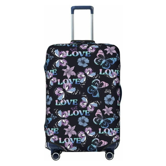 Cauagu Love Butterflies Print Travel Luggage Cover,Travel Dust-proof Suitcase Cover Softside Suitcase Protector for 18-32inch,Not Included Suitcase