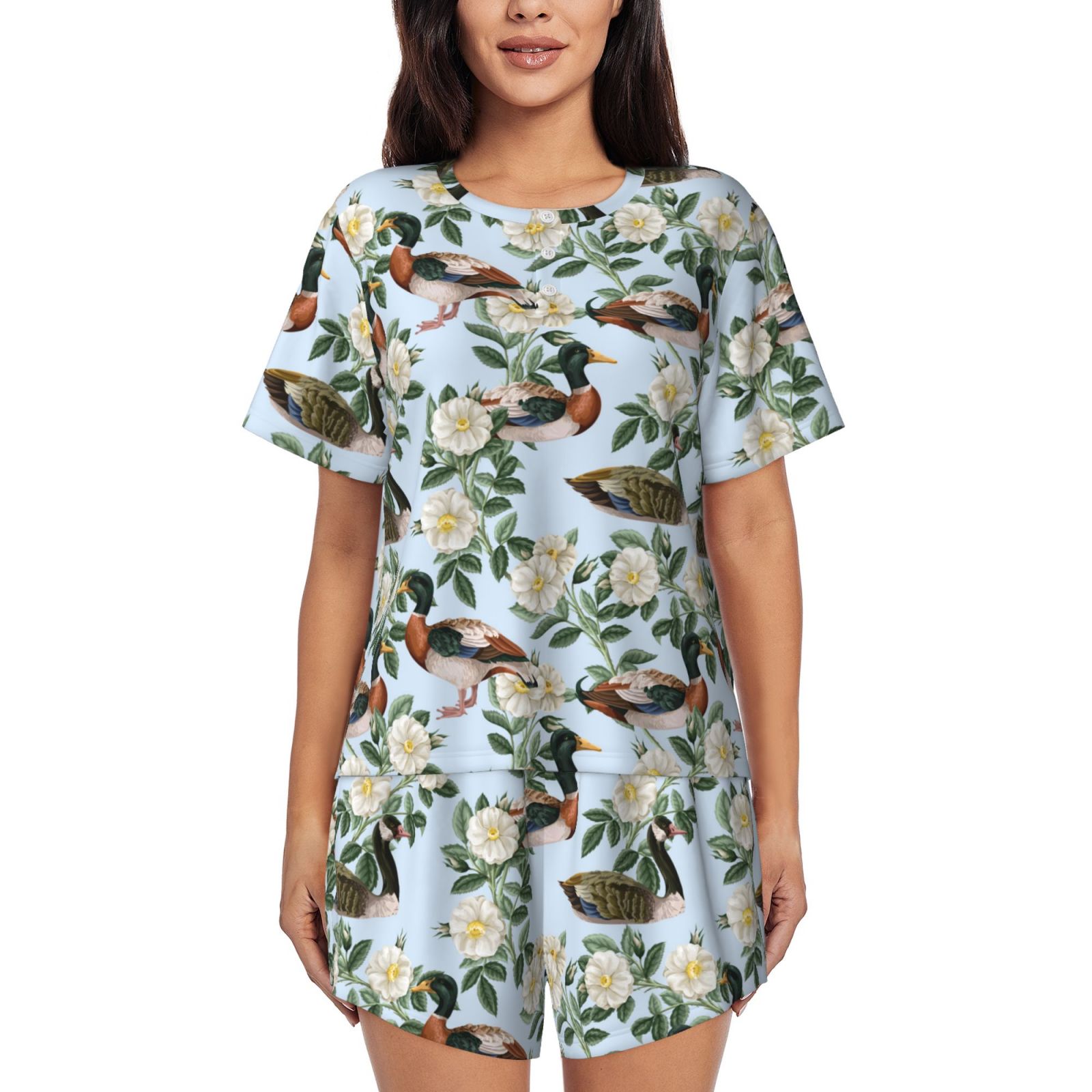 Mallard Duck Long Sleeve Pima 2-Piece PJ Set main image 0
