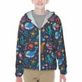 thumbnail image 1 of Cauagu Marine Inhabitants Print Sun Protection Jacket for Teen,Full-Zipper Long Sleeve Sun Shirts with Pockets UV Hoodie Shirts Outdoor Athletic Jacket-X-Large, 1 of 7
