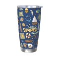 thumbnail image 1 of Cauagu Marine Nautical Pattern 20oz Tumbler,Stainless Steel Vacuum Insulated Tumbler with Lid Insulated Coffee Mug Thermal Cup with Splash Proof Sliding Lid-Without Straw, 1 of 8