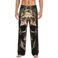 thumbnail image 1 of Cauagu Metal Style Horned Skull Mens Pajama Pants Sleep & Lounge Pants,PJ Bottoms with Pockets-X-Large, 1 of 7