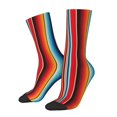 thumbnail image 1 of Cauagu Mexican Serape Blanket Stripes Print Crew Socks for Women and Men,Adult Athletic Running Socks 1-Pair Sports Socks Work Gear Socks with Moisture Wicking, 1 of 6