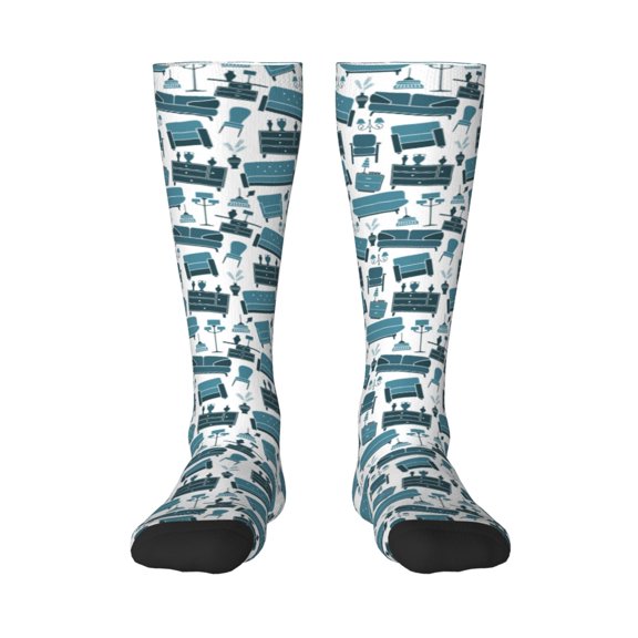 Cauagu Modern Furniture Print Women's Men's Ankle Socks 1-pack Casual Athletic Socks for Unisex Adult Moisture-Wicking Socks for Daily Wear/Running/Sport