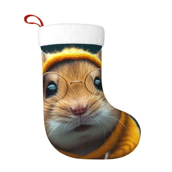 Cauagu Modern Yellow Sweater Guinea Pig for Christmas Stockings,1-Pack Large Xmas Stocking Holiday and Farmhouse Stocking Fit for Christmas Holiday Party Decoration(17.7*11 Inch)